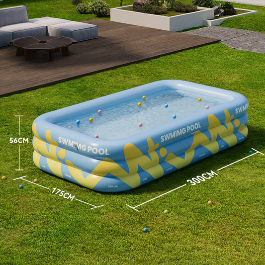 Foldable family inflatable swimming pool for children