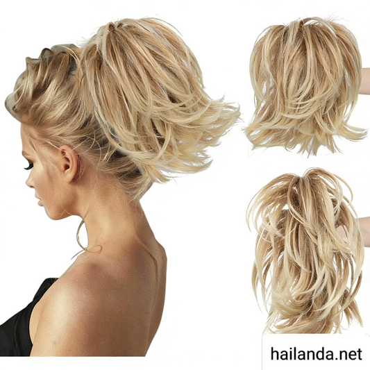 Women's fluffy ponytail wig