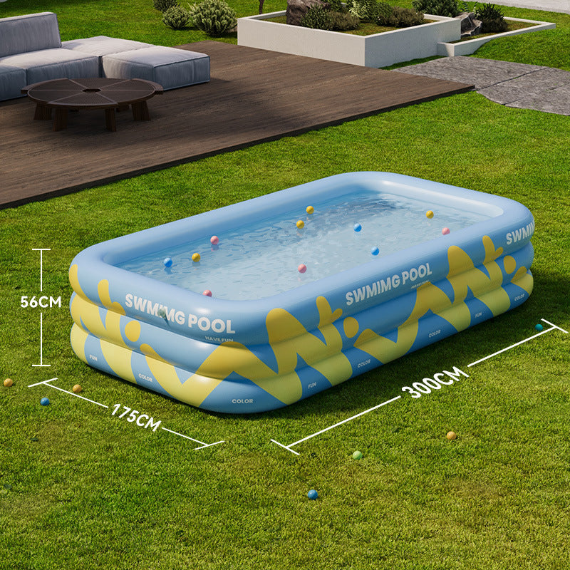 Foldable family inflatable swimming pool for children