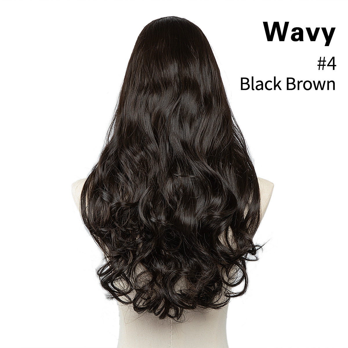 Invisible and seamless U-shaped half head cover with long curly hair wig piece