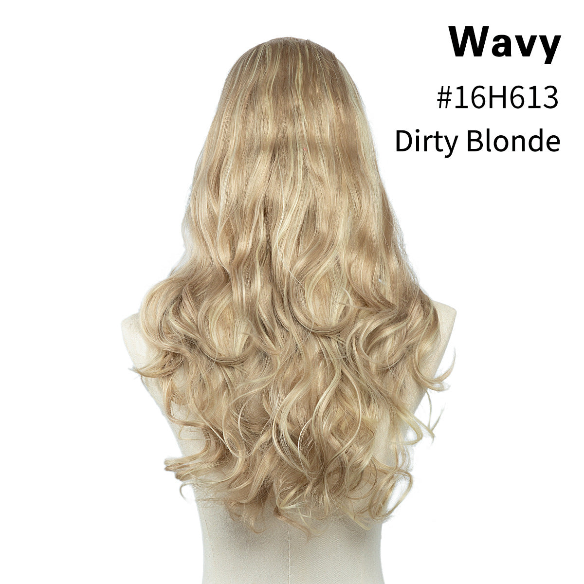 Invisible and seamless U-shaped half head cover with long curly hair wig piece