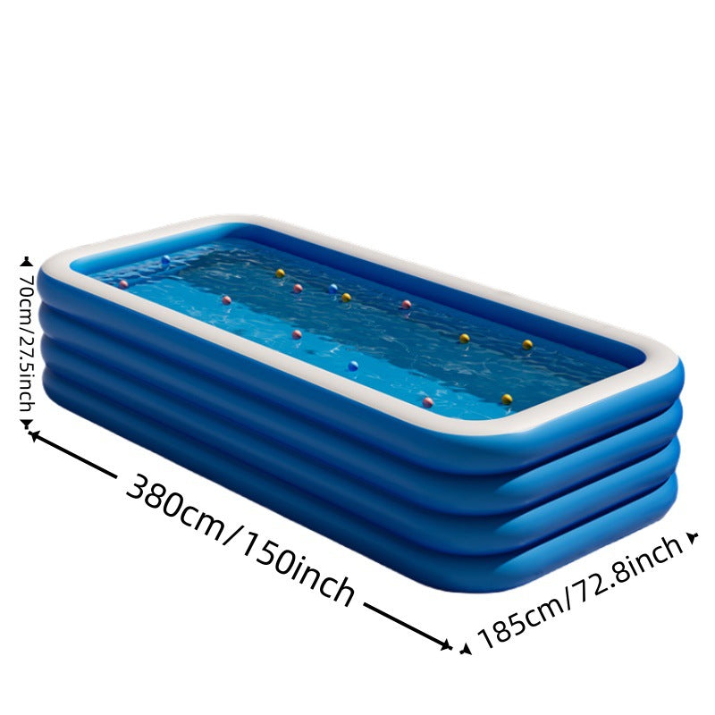 Sea blue children's inflatable swimming pool