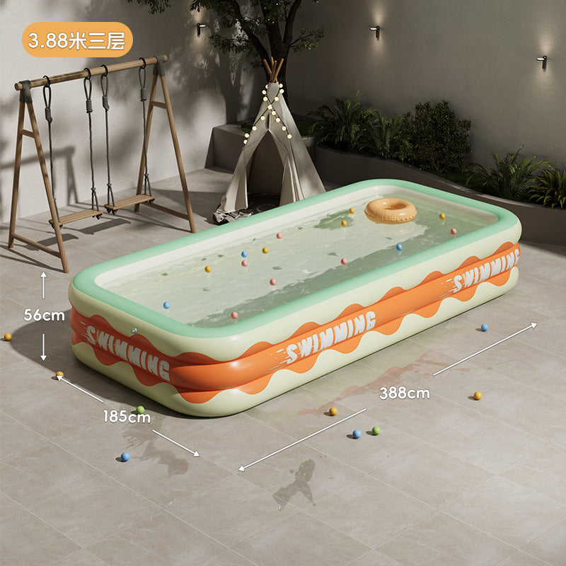 Orange Wave Children's Swimming Pool