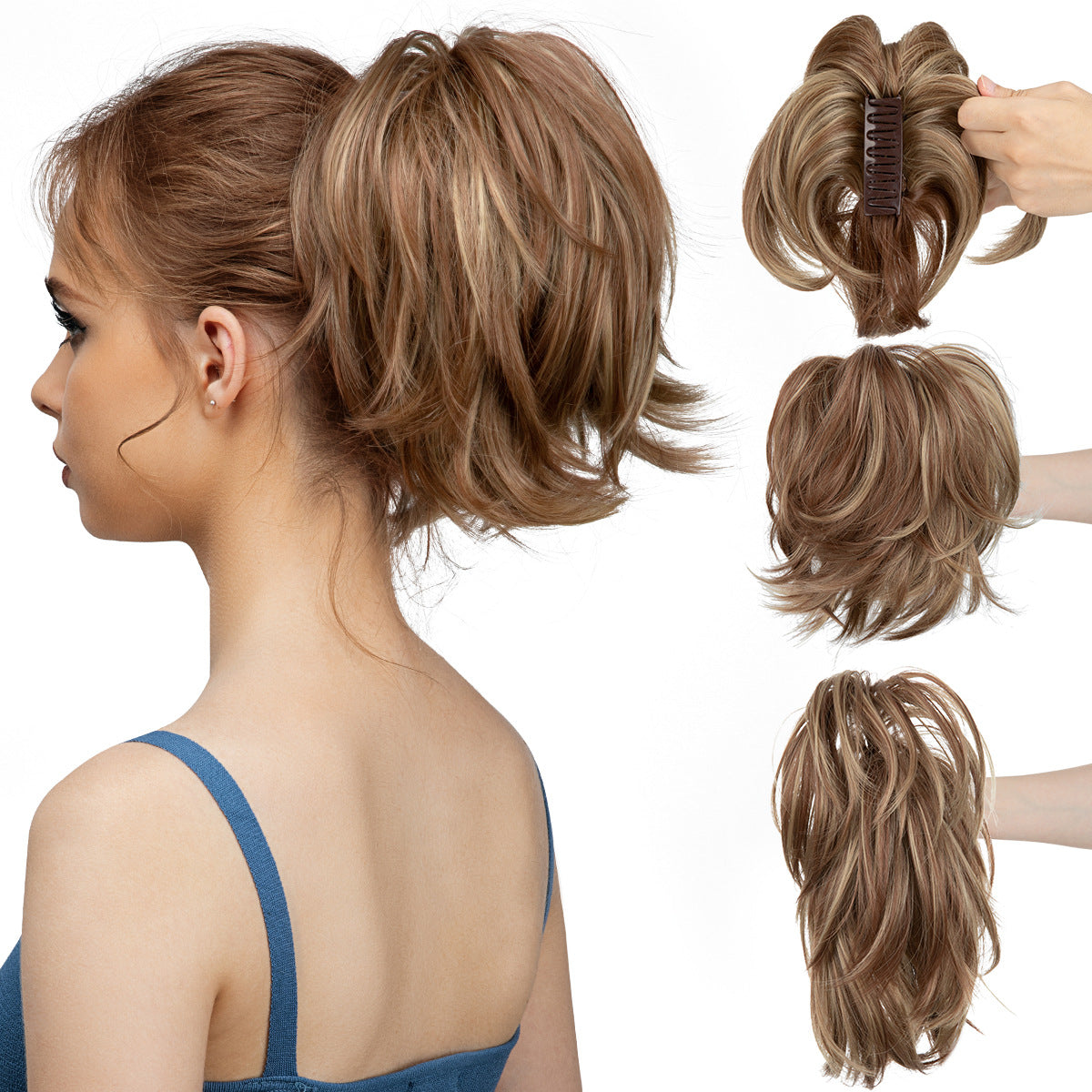 Women's fluffy ponytail wig