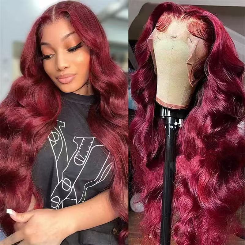13x4 women's wig high temperature silk full head cover    Women's mid split large wave long curly hair headband