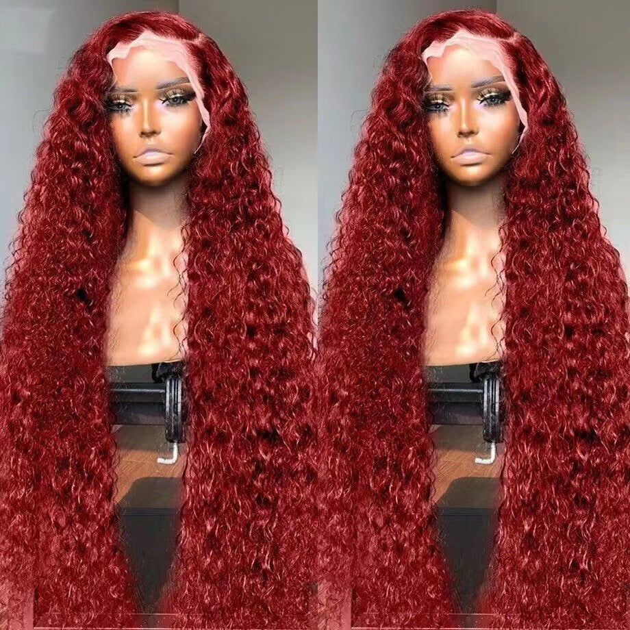 Women's wig high temperature silk full head cover  Women's mid length curly hair cover