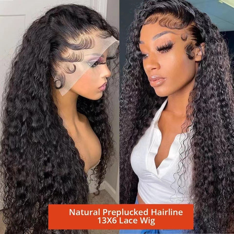 Women's wig high temperature silk full head cover  Women's mid length curly hair cover