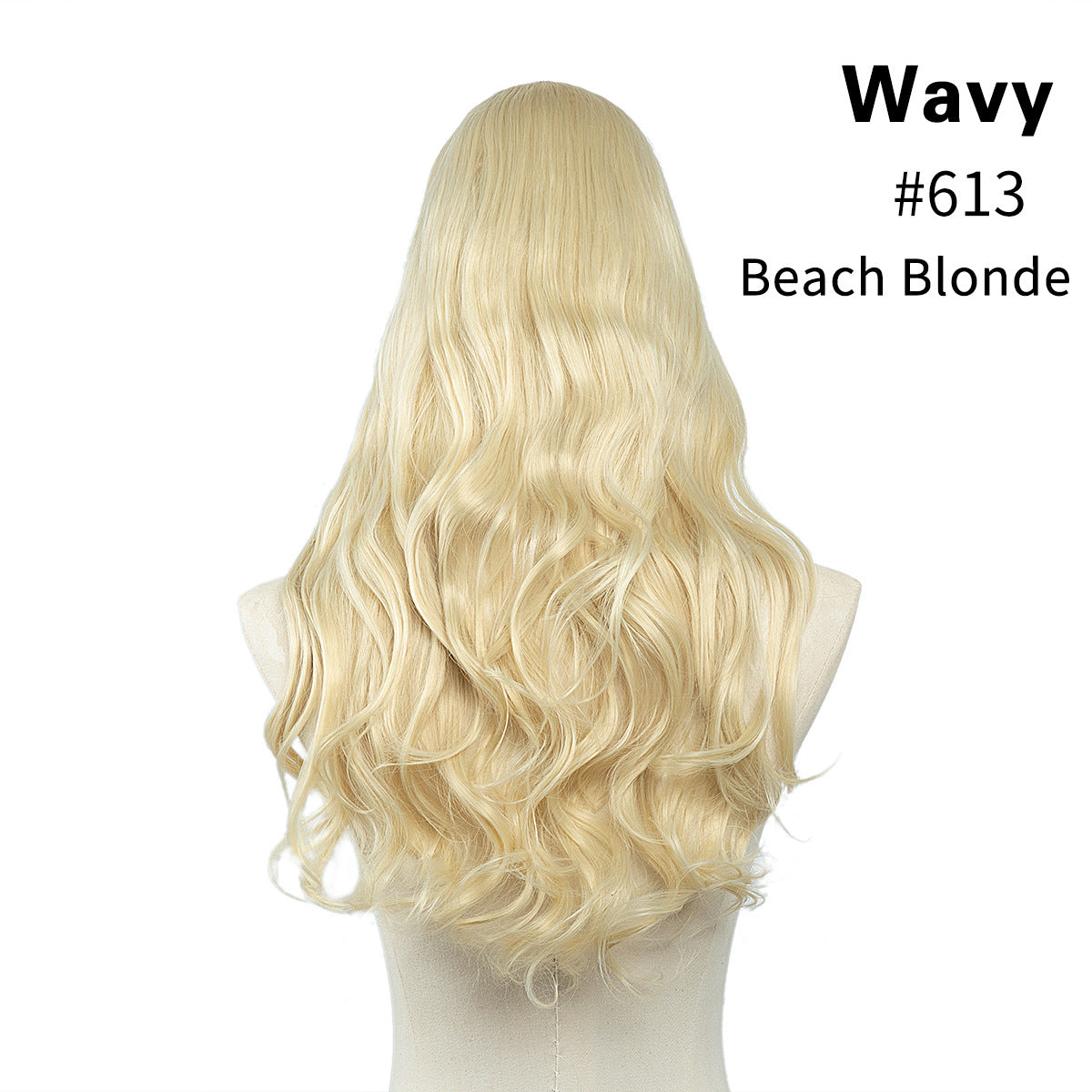 Invisible and seamless U-shaped half head cover with long curly hair wig piece