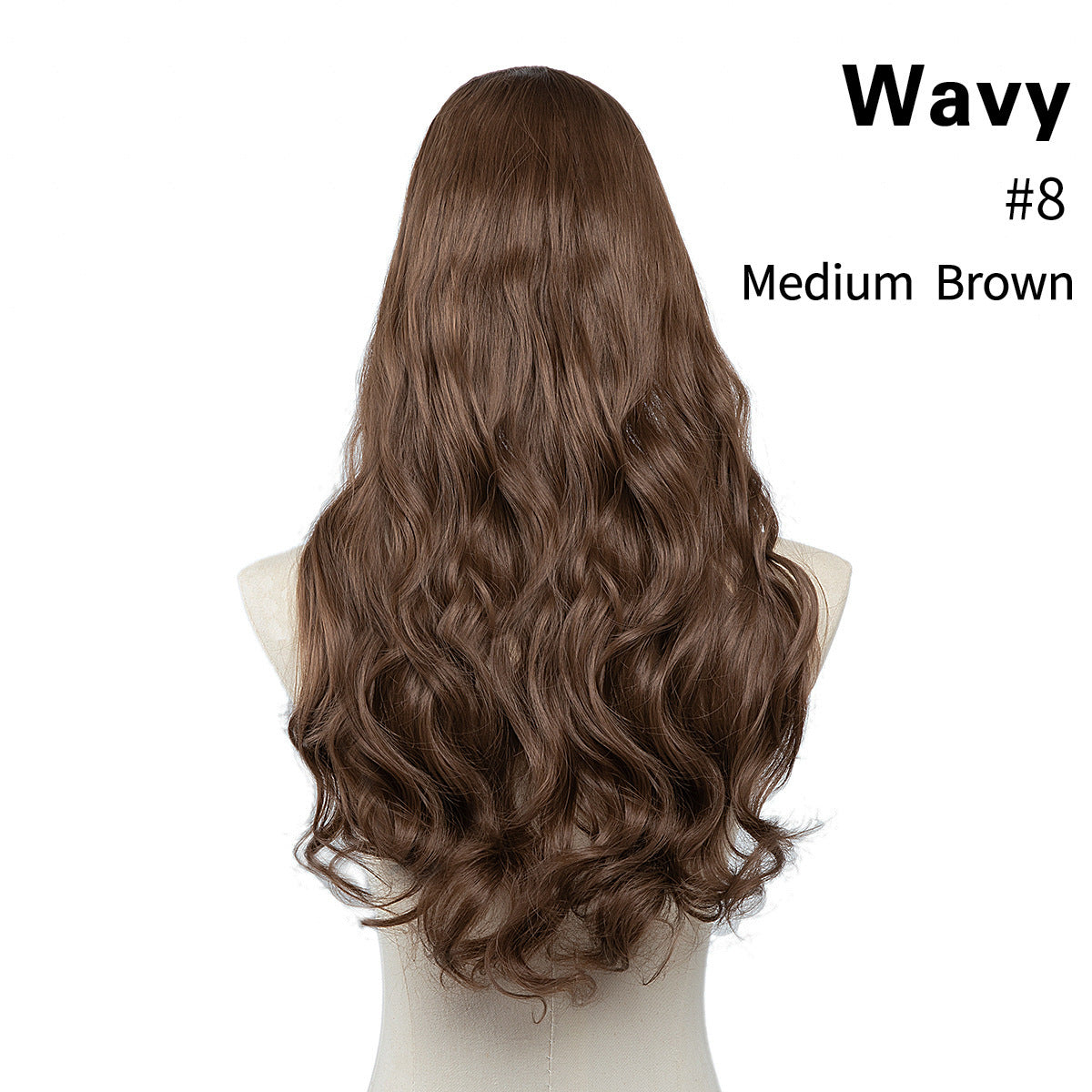 Invisible and seamless U-shaped half head cover with long curly hair wig piece