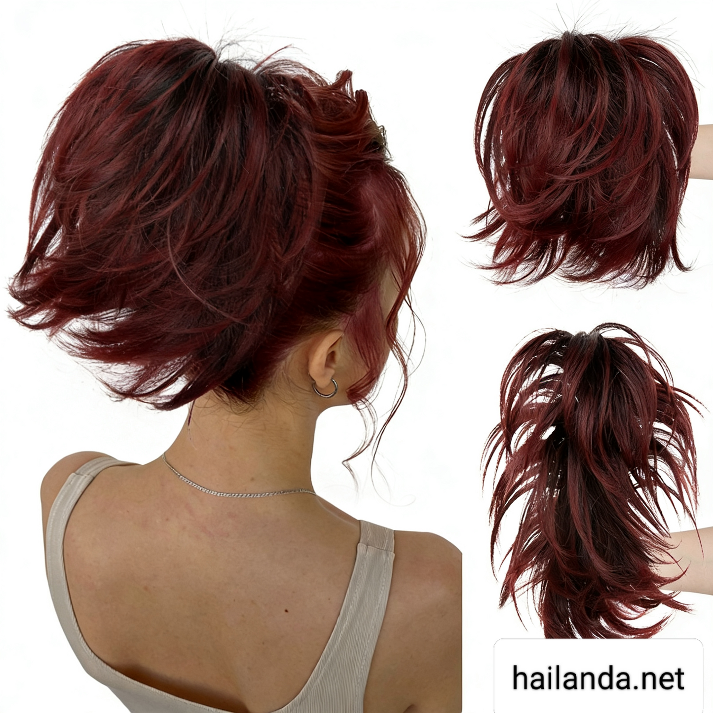 Women's fluffy ponytail wig