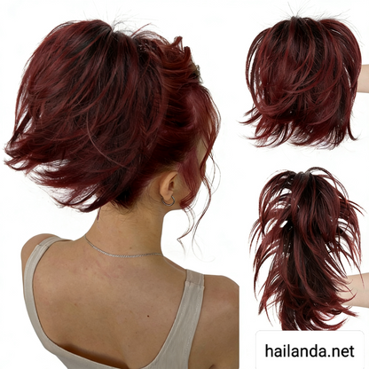 Women's fluffy ponytail wig