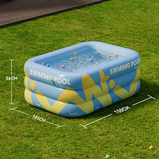 Foldable family inflatable swimming pool for children