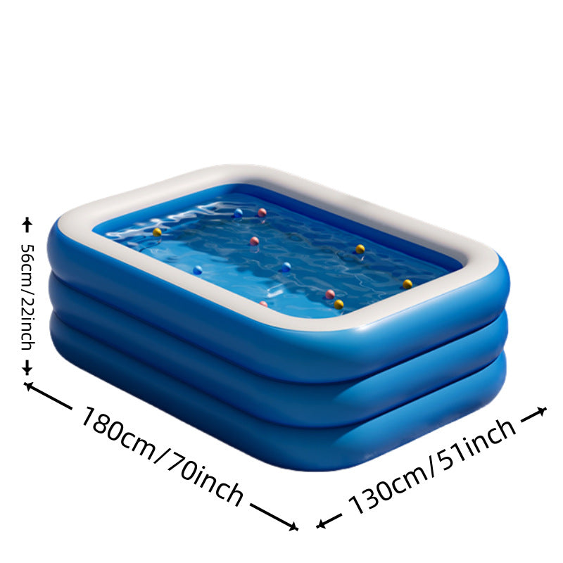 Sea blue children's inflatable swimming pool