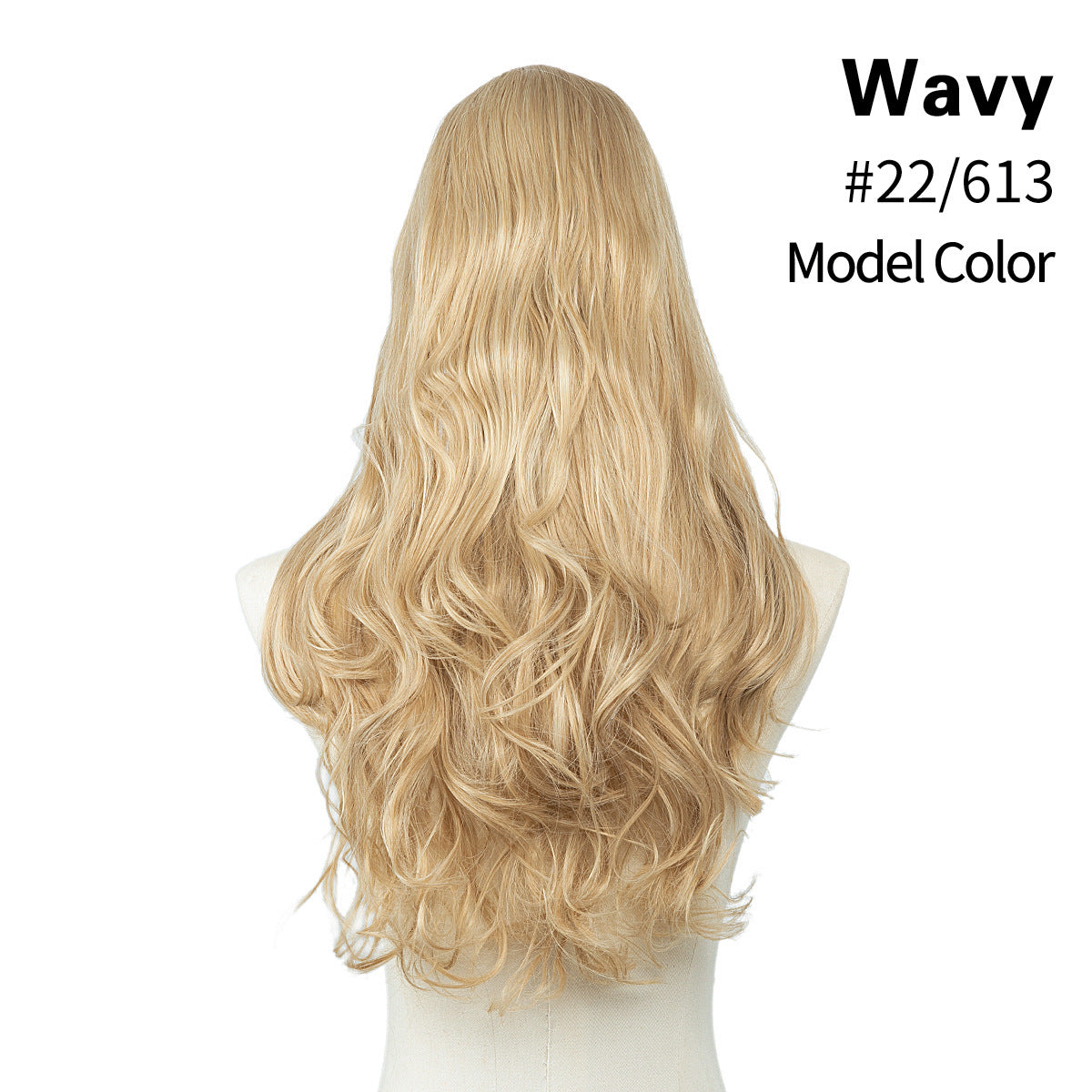 Invisible and seamless U-shaped half head cover with long curly hair wig piece