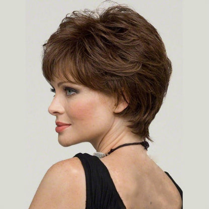 Women's fashionable short curly hair full head cover