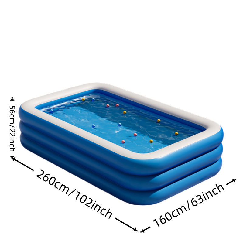 Sea blue children's inflatable swimming pool