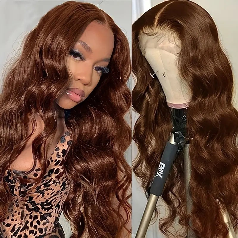 13x4 women's wig high temperature silk full head cover    Women's mid split large wave long curly hair headband