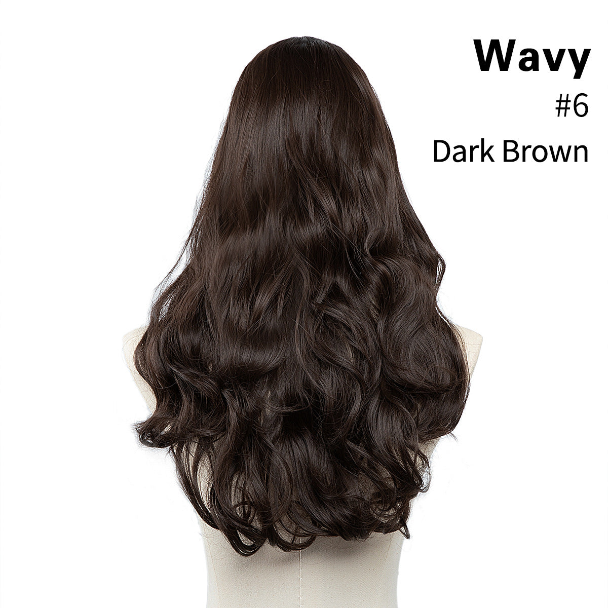 Invisible and seamless U-shaped half head cover with long curly hair wig piece
