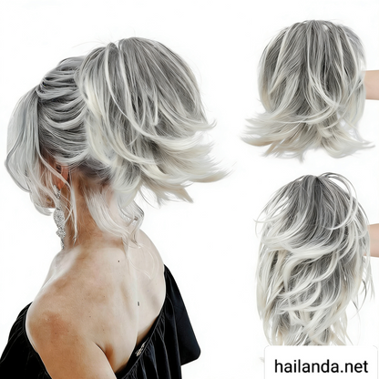 Women's fluffy ponytail wig