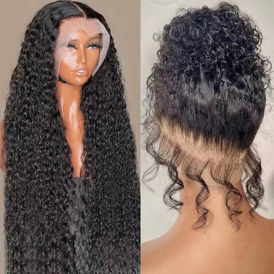 Women's wig high temperature silk full head cover  Women's mid length curly hair cover