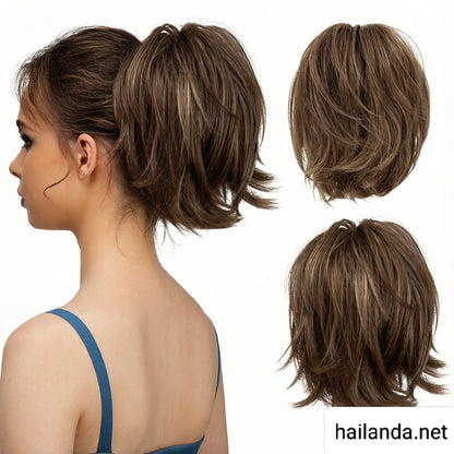 Women's fluffy ponytail wig